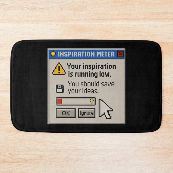 Item preview, Running on Low Inspiration – Retro Internet Humor Creative Burnout Design designed and sold by Mad Factory Designs.