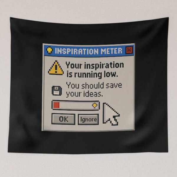 Item preview, Running on Low Inspiration – Retro Internet Humor Creative Burnout Design designed and sold by Mad Factory Designs.
