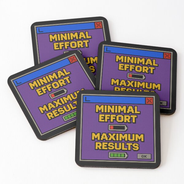 Item preview, Minimal Effort, Maximum Results – Retro Internet Humor Productivity Design designed and sold by Mad Factory Designs.