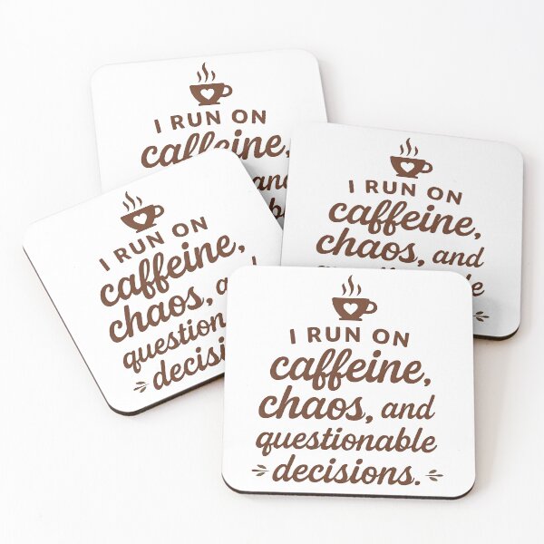 Item preview, Coffee Humor Graphic Design with Caffeine Chaos Quote designed and sold by PandaTShirtShop.