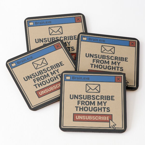 Item preview, Unsubscribe From My Thoughts – Retro Internet Humor Mental Overload Design designed and sold by Mad Factory Designs.