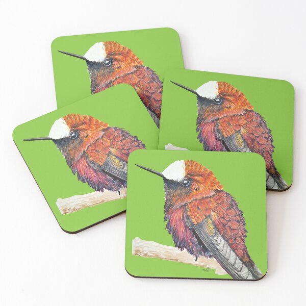 Item preview, Snowcap humingbird hand painted nature art designed and sold by art-elodie-g.