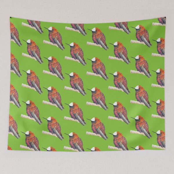 Item preview, Snowcap humingbird hand painted nature art designed and sold by art-elodie-g.