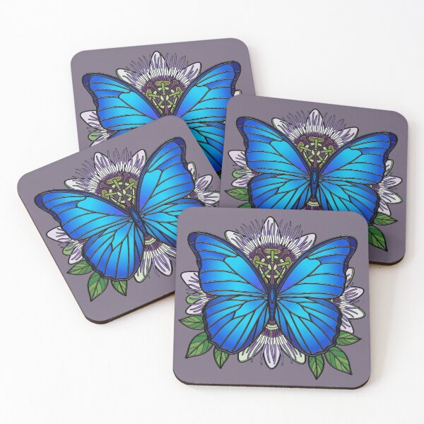 Item preview, Symmetrical Blue Morpho Butterfly Art designed and sold by BirdsnStuff.
