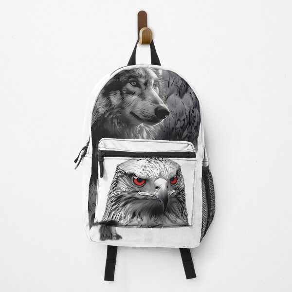 Item preview, Majestic Wolf and Hawk Spirit Animal Art  designed and sold by Crown & Claw.