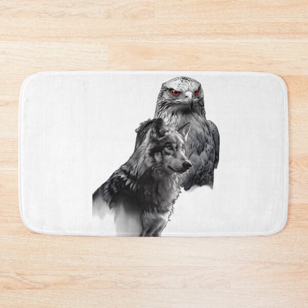 Item preview, Majestic Wolf and Hawk Spirit Animal Art  designed and sold by Crown & Claw.