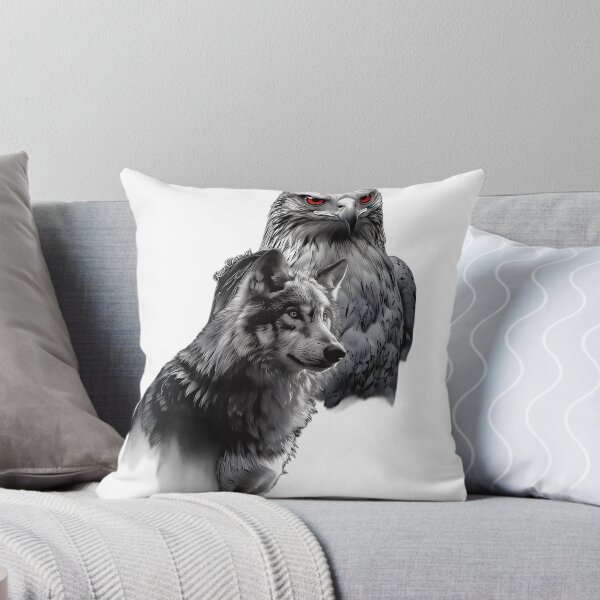 Item preview, Majestic Wolf and Hawk Spirit Animal Art  designed and sold by Crown & Claw.