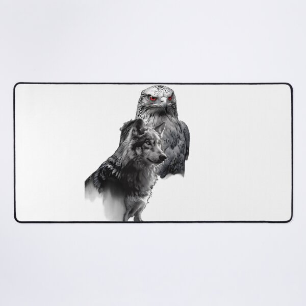Item preview, Majestic Wolf and Hawk Spirit Animal Art designed and sold by Crown & Claw.