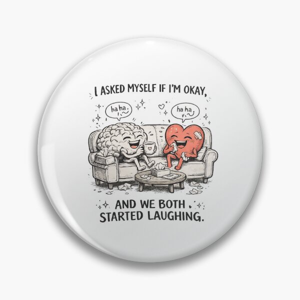 Item preview, Funny Brain And Heart Laughing Mental Health Humor designed and sold by DigitalMomy.