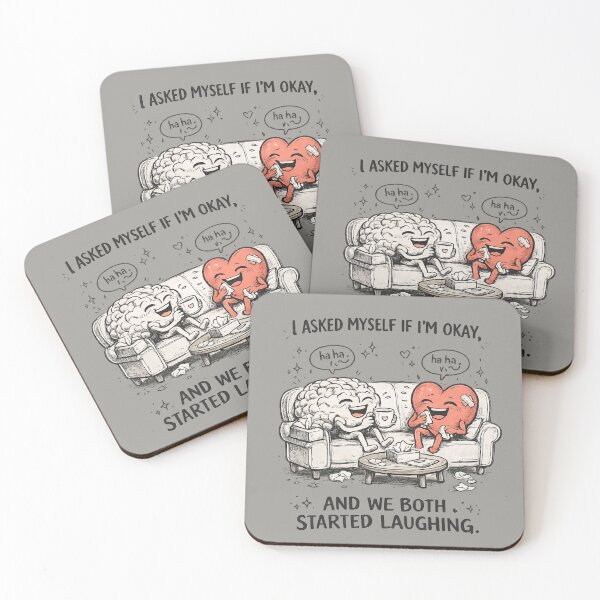 Item preview, Funny Brain And Heart Laughing Mental Health Humor designed and sold by DigitalMomy.