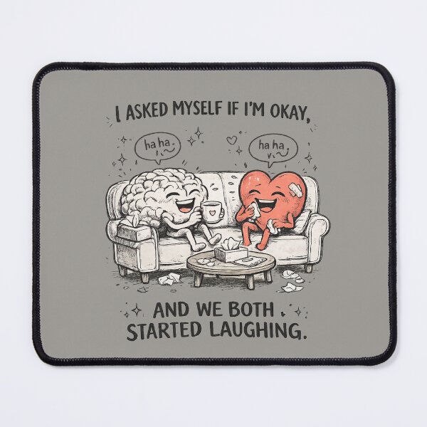 Item preview, Funny Brain And Heart Laughing Mental Health Humor designed and sold by DigitalMomy.