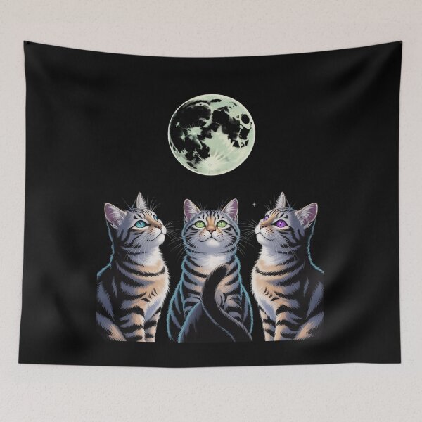 Item preview, Three Cat Moon 3 Wolfs Cute Kitten  designed and sold by angolinnArt.