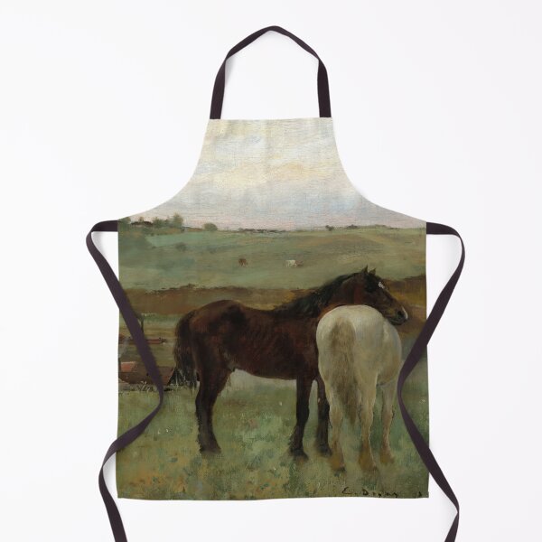 Item preview, Horses in a Meadow by Edgar Degas: Tranquil Impressionist Landscape Poster designed and sold by artofuniverse.