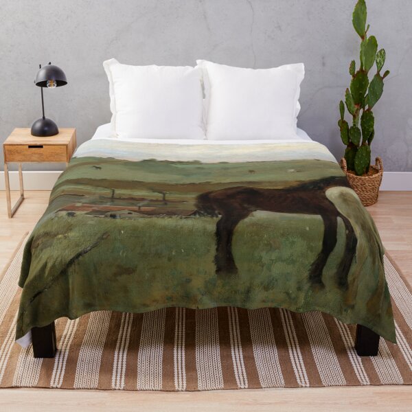 Item preview, Horses in a Meadow by Edgar Degas: Tranquil Impressionist Landscape Poster designed and sold by artofuniverse.