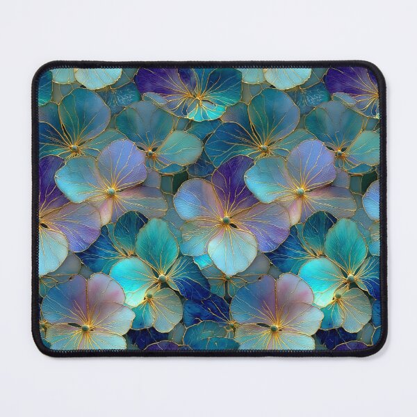 Item preview, Midnight Teal Aura: Golden Gilded Blooms designed and sold by Ewa Miller.