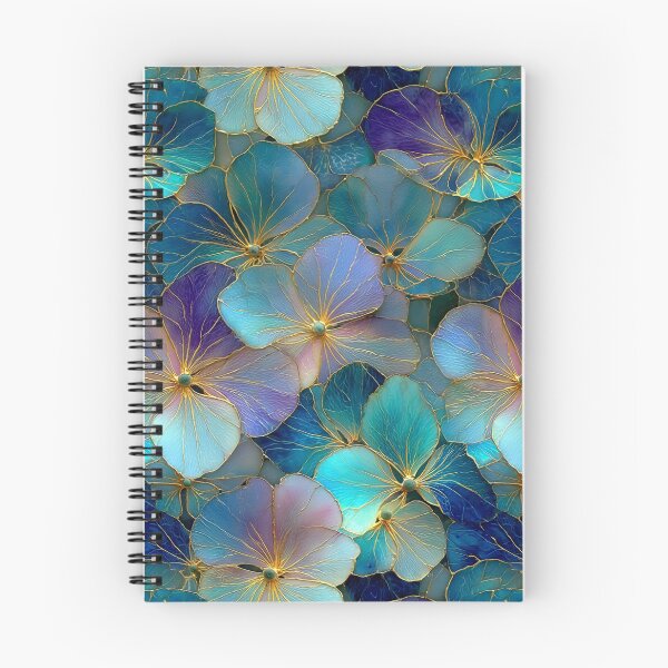 Item preview, Midnight Teal Aura: Golden Gilded Blooms designed and sold by Ewa Miller.