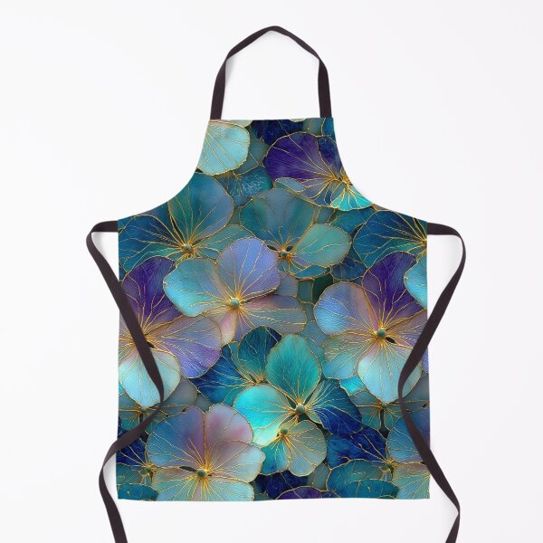 Item preview, Midnight Teal Aura: Golden Gilded Blooms designed and sold by Ewa Miller.