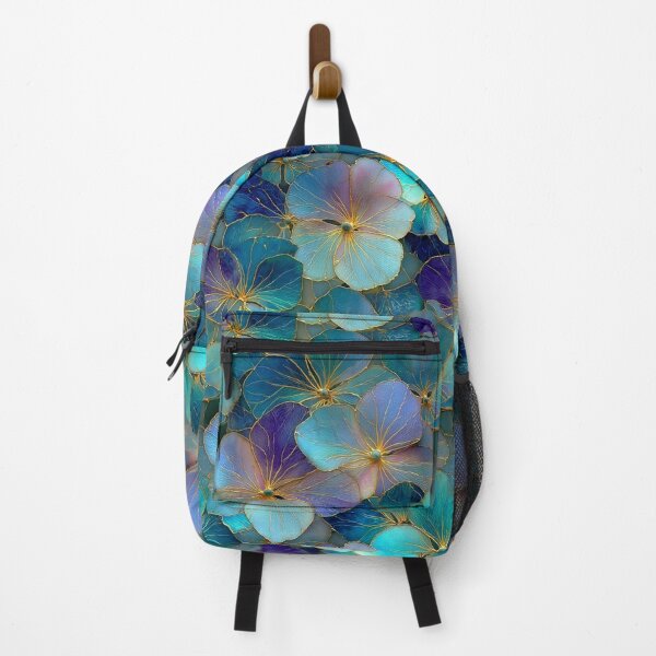 Item preview, Midnight Teal Aura: Golden Gilded Blooms designed and sold by Ewa Miller.