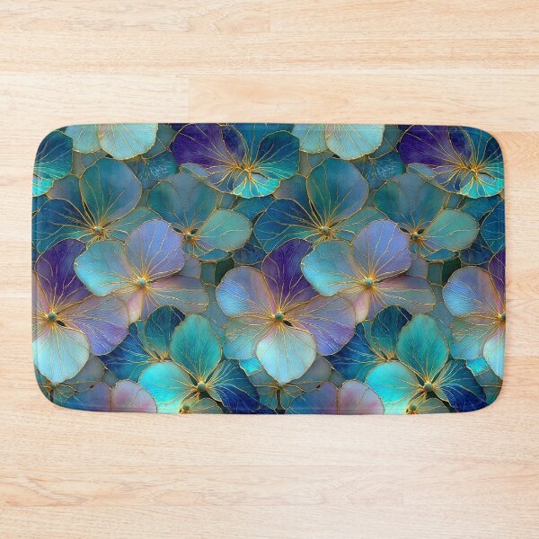 Item preview, Midnight Teal Aura: Golden Gilded Blooms designed and sold by Ewa Miller.