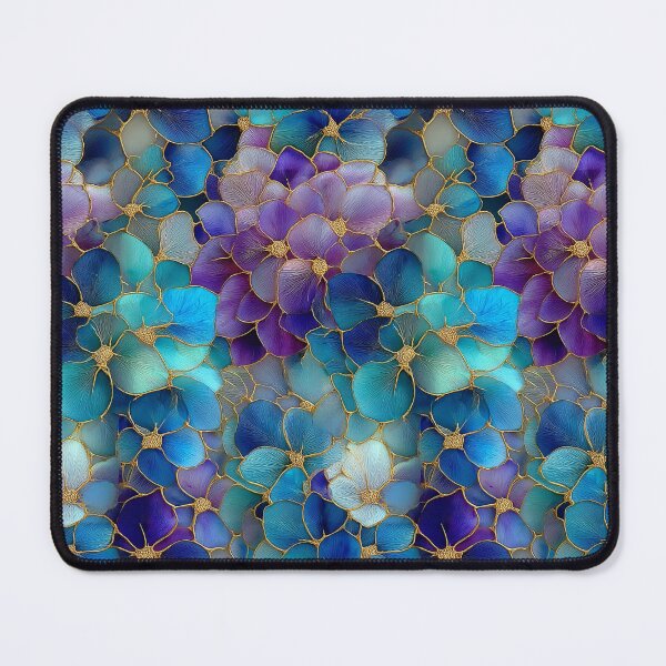 Item preview, Midnight Teal Aura: Golden Gilded Blooms designed and sold by Ewa Miller.