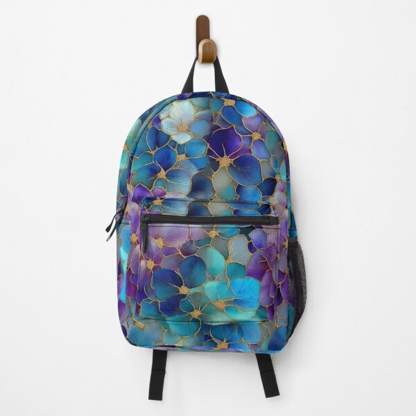 Item preview, Midnight Teal Aura: Golden Gilded Blooms designed and sold by Ewa Miller.