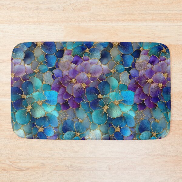 Item preview, Midnight Teal Aura: Golden Gilded Blooms designed and sold by Ewa Miller.