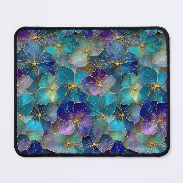 Item preview, Midnight Teal Aura: Golden Gilded Blooms designed and sold by Ewa Miller.