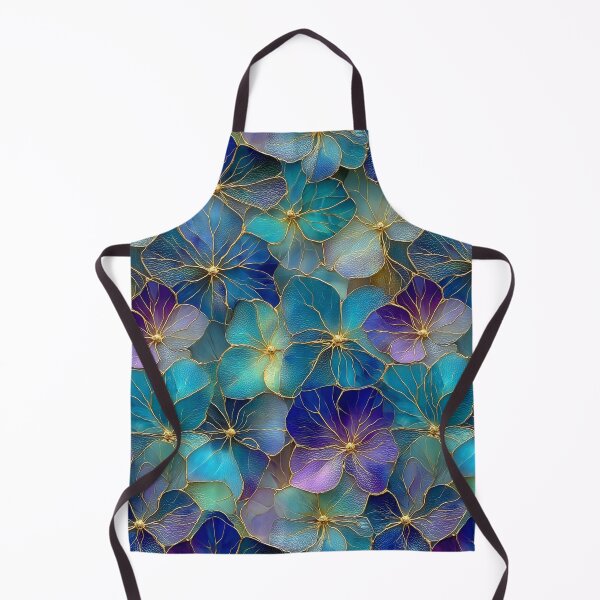 Item preview, Midnight Teal Aura: Golden Gilded Blooms designed and sold by Ewa Miller.