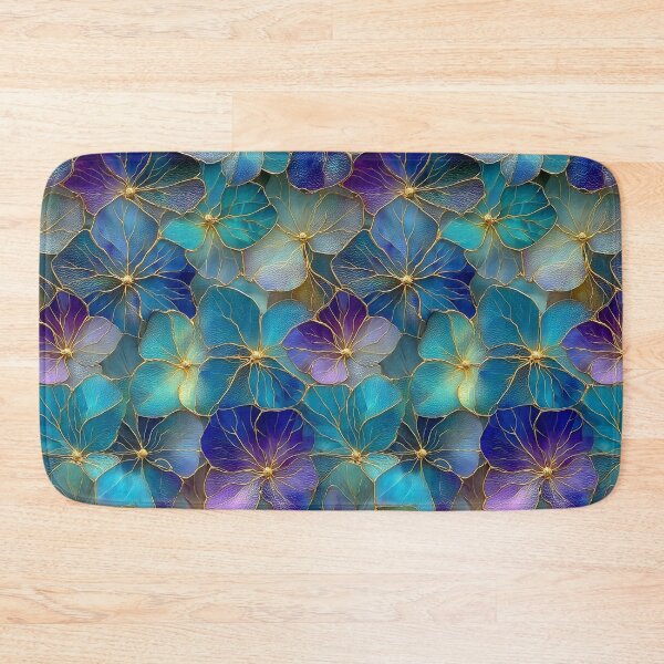Item preview, Midnight Teal Aura: Golden Gilded Blooms designed and sold by Ewa Miller.