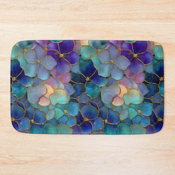Item preview, Midnight Teal Aura: Golden Gilded Blooms designed and sold by Ewa Miller.