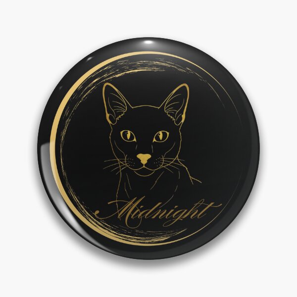 Item preview, Midnight Gold Minimalist Black Cat Line Art designed and sold by TheCoolCrowd.