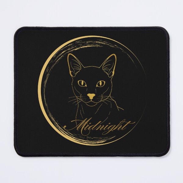 Item preview, Midnight Gold Minimalist Black Cat Line Art designed and sold by TheCoolCrowd.
