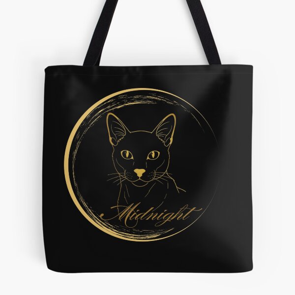 Item preview, Midnight Gold Minimalist Black Cat Line Art designed and sold by TheCoolCrowd.