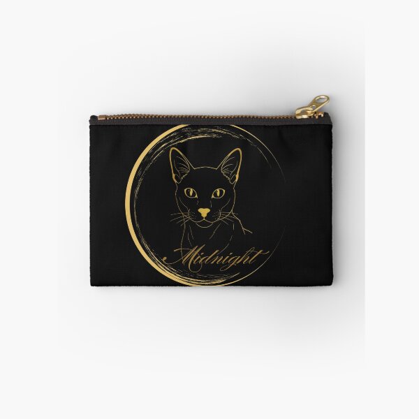 Item preview, Midnight Gold Minimalist Black Cat Line Art designed and sold by TheCoolCrowd.