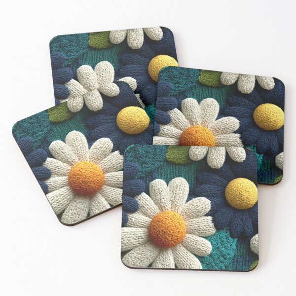 Item preview, Cozy Mint Garden: 3D Knitted Chamomile Bliss designed and sold by Ewa Miller.