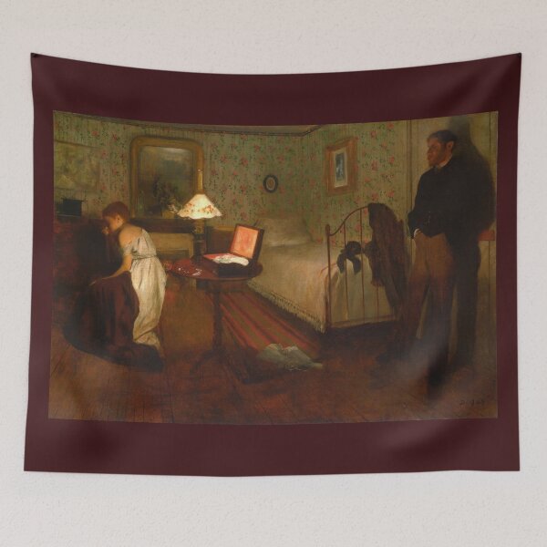 Item preview, Interior by Edgar Degas: Dramatic Impressionist Bedroom Scene designed and sold by artofuniverse.