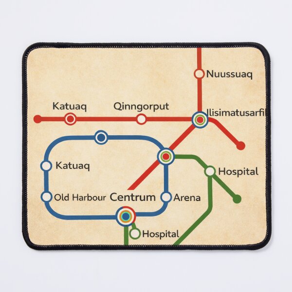 Item preview, Nuuk, Greenland Subway Map designed and sold by Montage-Madness.