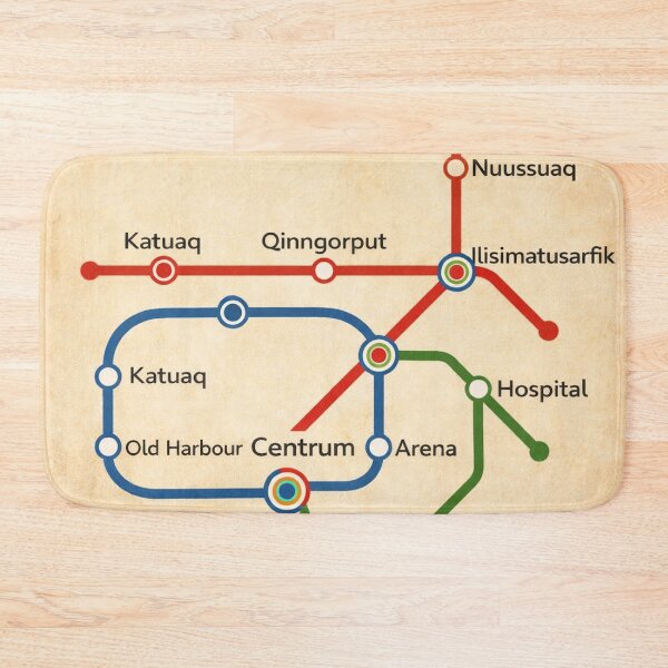 Item preview, Nuuk, Greenland Subway Map designed and sold by Montage-Madness.