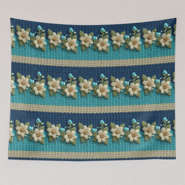 Item preview, Cozy Mint Garden: 3D Knitted Chamomile Bliss designed and sold by Ewa Miller.