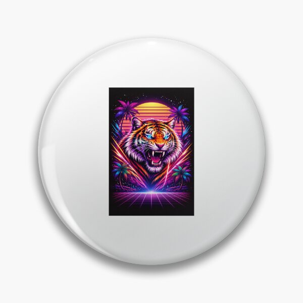Artikelvorschau, Vaporwave Tigerkopf – Retro-futuristischer Neon-Dschungel entworfen und verkauft von Fleetwood1994.