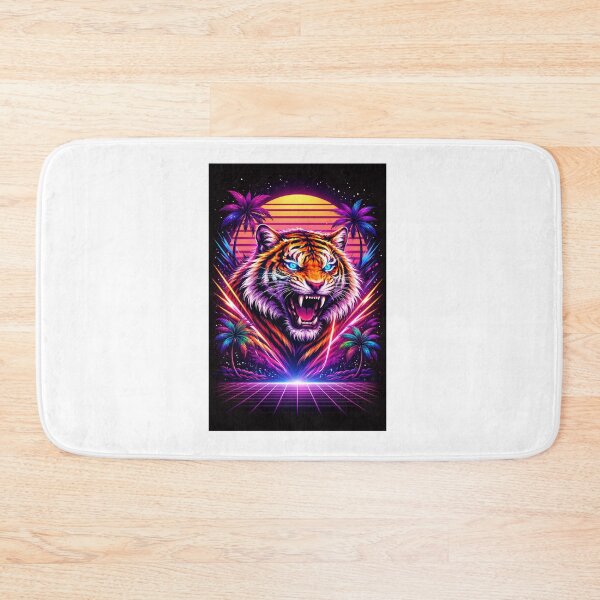 Item preview, Vaporwave Tiger Head – Retro Futuristic Neon Jungle designed and sold by Fleetwood1994.