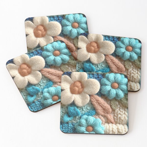 Item preview, Cozy Mint Garden: 3D Knitted Chamomile Bliss designed and sold by Ewa Miller.