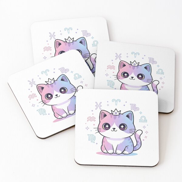 Item preview, Kawaii Zodiac Guardian Cat – Cute Astrology Art  designed and sold by Pluto ⭐️.