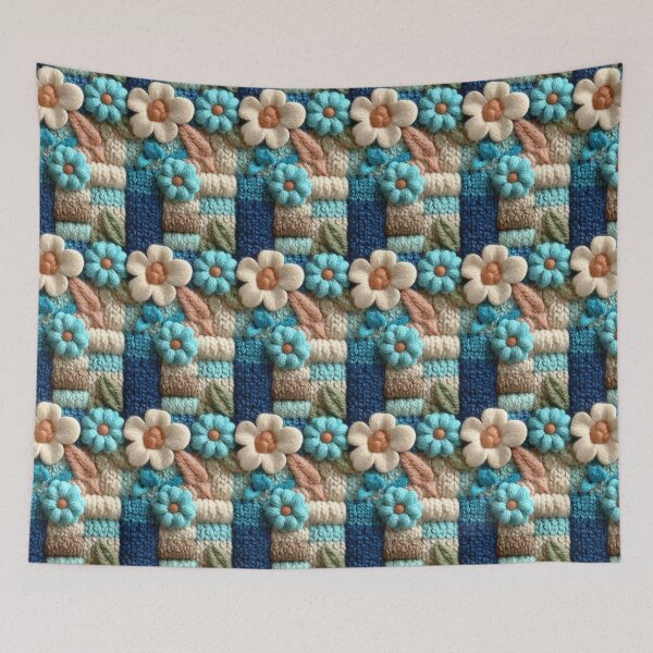 Item preview, Cozy Mint Garden: 3D Knitted Chamomile Bliss designed and sold by Ewa Miller.