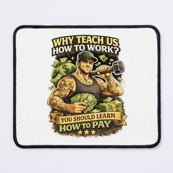 Item preview, Why Teach Us How to Work? – Capitalism Critique Humor Shirt designed and sold by SVALANART.