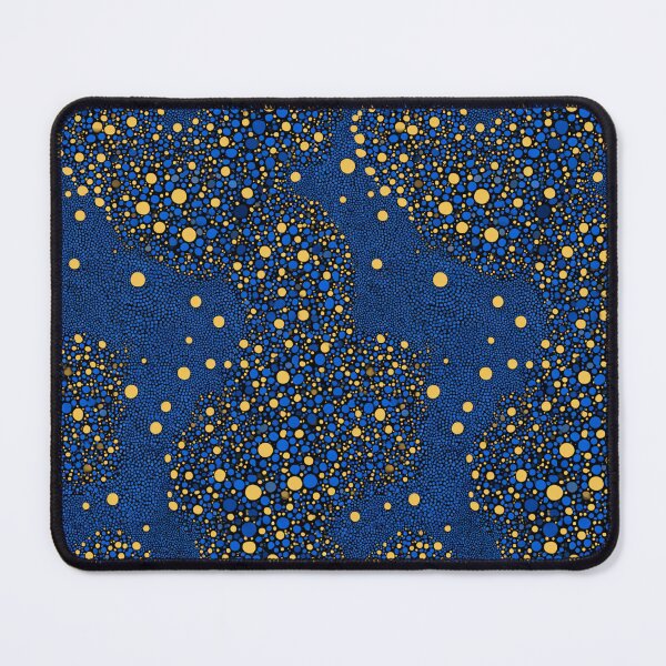 Item preview, Cosmic Aura: Gilded Infinity Dots in Blue & Gold designed and sold by Ewa Miller.