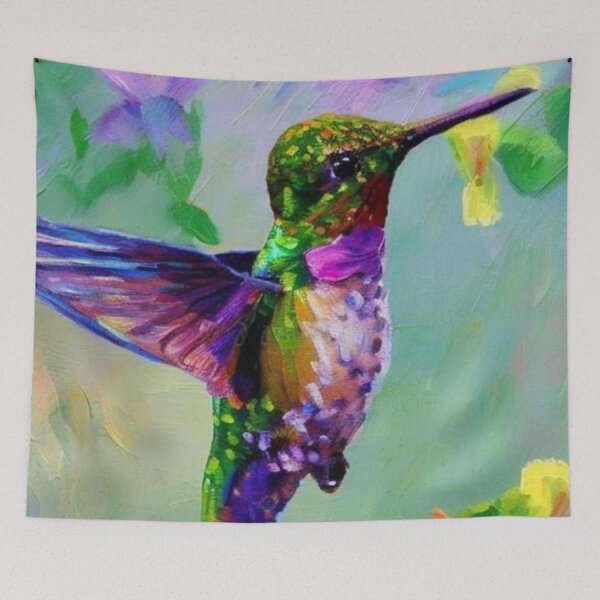 Item preview, Color Splash Hummingbird Painting for Expressive Art Lovers designed and sold by WildStroke.