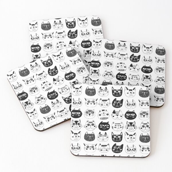 Item preview, Pac 16 Stickers Cats Cute and Funny Graphic Art Illustration Design Patterns  designed and sold by bartink.co.