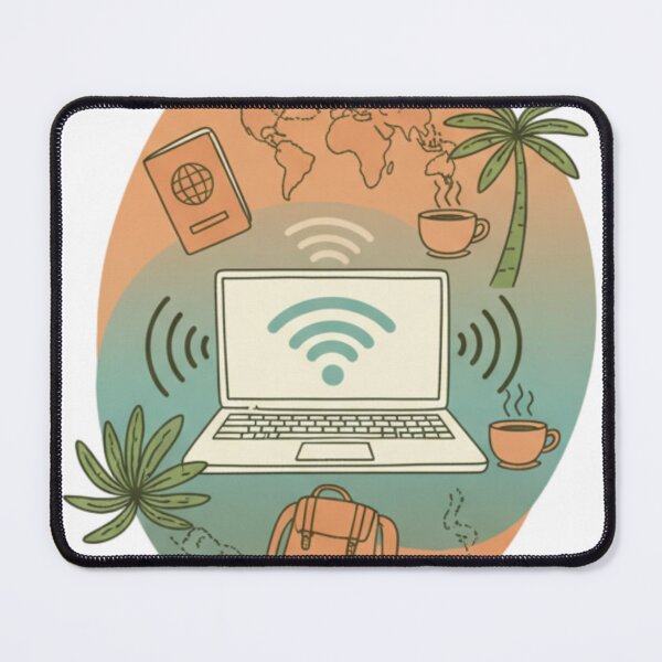 Item preview, Work From Anywhere | Digital Nomad Lifestyle Illustration designed and sold by Travelcases.