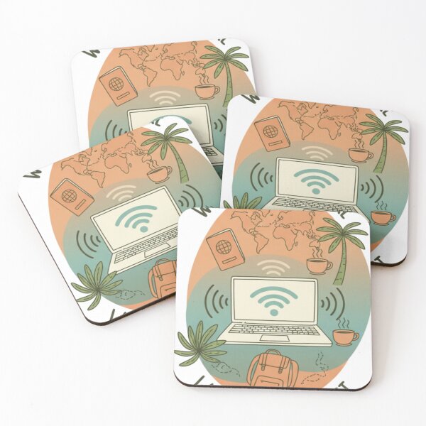 Item preview, Work From Anywhere | Digital Nomad Lifestyle Illustration designed and sold by Travelcases.